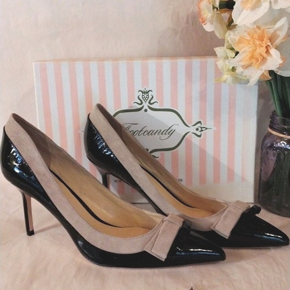 Footcandy Taupe and Black Heels